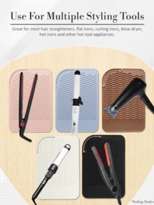 Tấm lót chịu nhiệt cho dụng cụ tạo kiểu tóc, kích thước универсальный phù hợp với máy duỗi và máy uốn tóc, được làm từ chất liệu chịu nhiệt, tiện lợi cho việc cất giữ và mang theo khi đi du lịch. Tấm lót silicon chịu nhiệt này có chức năng cách nhiệt giúp bảo vệ hiệu quả các dụng cụ tạo kiểu tóc của bạn. - Nhiều màu - Xem 10