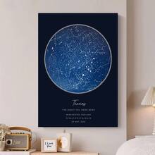 Framed A Personalized Star Map Featuring A Specific Date And Location, Creating Unforgettable Memories. This  Canvas Print Of A Custom Constellation Map Is Perfect For Birthdays, Weddings, Romantic Anniversaries, Engagements, Graduations, And The Night Of A Couple'S First Meeting. - Framed - View 4