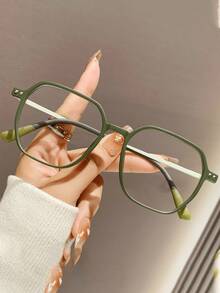 1 Paar unisex lässige quadratische Rahmen Nieten TR Brille, hochwertige Anmutung, geeignet für Bühnenauftritte, Modekleidung, Ausstrahlung von Raffinesse