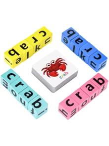 木制面部表情拼图积木，表情图案匹配游戏，面部积木比赛，字母匹配游戏，木制字母拼图积木，脑筋急转弯，减压玩具，家庭聚会、旅行的理想礼物