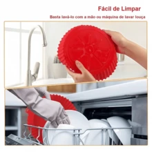 Kit 1/3 Formas de Silicone Quadrada/Redondo para Air Fryer e Forno Forma com Alça,Promoção! - Quadrado - Visão 6