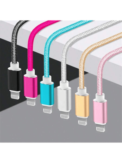 Nylon Braided USB Data Charging Cable For Compatible With IPhone 6 6S 7 8 Plus X XR XS 11 12 13 14 Pro Max 5SFor IPad Air 2 Fast Charging Cable