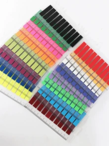 200张便利贴，1种类型，1包索引贴纸，半透明绿色，10种不同颜色款式的便利贴，学生书籍，文具，标签，办公用品，分类贴纸 - 彩色 - 查看 3