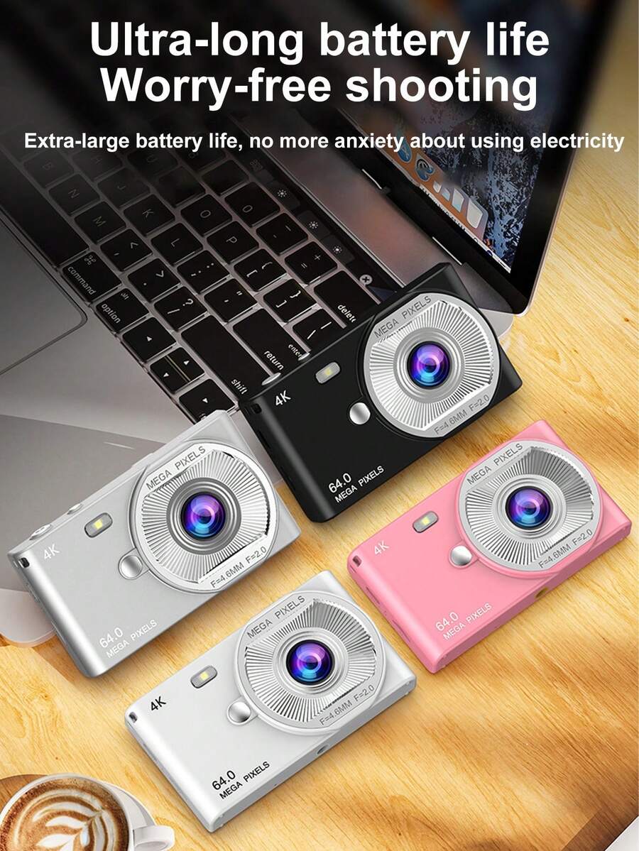 Digital Camera 16X Digital Zoom Front And Rear Dual Photography Student Retro CCD Camera - Camera + Data Cable - View 1