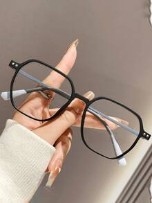 1 Paar unisex lässige quadratische Rahmen Nieten TR Brille, hochwertige Anmutung, geeignet für Bühnenauftritte, Modekleidung, Ausstrahlung von Raffinesse