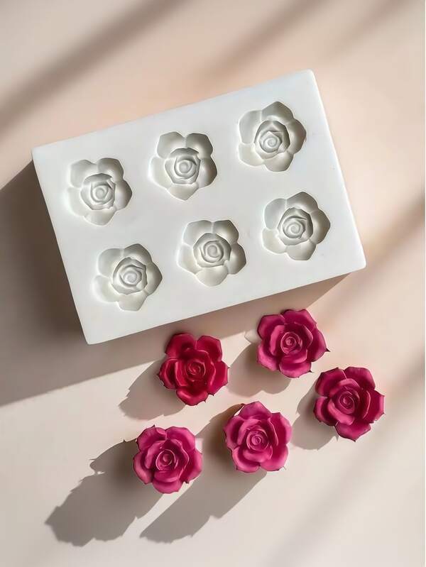 4 Stück Rosen Silikon Form für DIY Schokolade, Süßigkeiten, Kerzen, Seife & Backverzierung, Kuchendekoration Werkzeuge, Muttertags Küchen Geschenke, Zuhause Backen Grundlagen