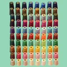 1/3/4/6pcs Elastic Lockstitch Sewing Thread Set, 3000 Yards Spool, 100% Polyester Serger, Overlock, Quilting Thread For Stretchy Fabrics Like Swimwear, Lingerie, Knitwear, Socks, Etc.