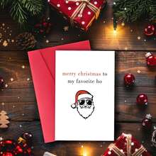 1 张送给女朋友的搞笑圣诞贺卡，送给她的幽默圣诞贺卡，粗俗的圣诞礼物，带信封的圣诞快乐贺卡