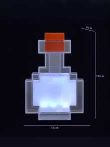 Minecraft 1 Commemorative Edition Minecraft Series Potion Night Light - 8 Color Styles Decoration, USB Rechargeable, Suitable For Bedroom Decoration And Relaxation, Perfect For Sleep/Computer Room Christmas And Birthday Gifts, Suitable For Teenagers And Adults, And For Themed Parties.