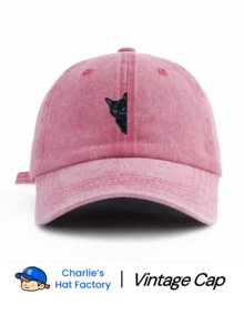 1 件黑猫印花棒球帽，经典休闲时尚复古柔软吸汗带可调节尺寸轻质防晒多功能复古爸爸帽，适合户外运动日常穿着派对度假送给家人和朋友的完美礼物