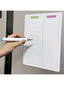 1pc Magnetic Refrigerator Calendar Dry Erase Board Planner, Weekly & Monthly Plan, Office Supplies, Rubber, Reminder Memo Board For Home And Office Use,School Supplies,Back To School