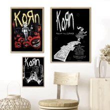 Tranh treo tường (1/3 tấm), khung tùy chọn, trang trí tường, trang trí phòng, bộ tranh áp phích ban nhạc Korn Vintage Metal, tranh nghệ thuật âm nhạc cổ điển, phù hợp cho phòng ngủ, phòng giải trí, quán bar - Tranh canvas, tranh chân dung, tranh tường Toile. - Nhiều màu - Xem 10