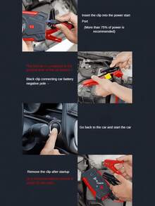1 Stück Multifunktionaler tragbarer Autostarter für Notfälle, ausgestattet mit Kompass und kabellosem Ladegerät, Starthilfe für Autobatterie, kompatibel mit verschiedenen Modellen, der beste Helfer in Notfallsituationen