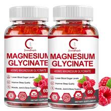MULITTEA GPGP Magnesium Glycinate Gummies 400mg - Magnesium Potassium Supplement With Vitamin D, B6, CoQ10 For Relax, Sleep & Heart Health - 60 Raspberry Gummies - 2 gói (60 chiếc) - Xem 10