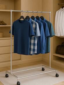 Double Clothes Rack With Iron Wheels Wardrobe Clothes Hanger Shirt Shoe Rack Closet Bedroom Hanging 30kg - 衣物收納盒 - 查看 3