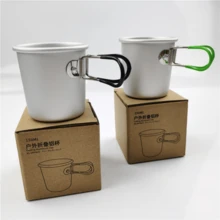 Kubek do herbaty 150 ml - aluminiowy kubek na wodę do użytku na zewnątrz - przenośny kubek do herbaty na kempingu - kubek do kawy na kempingu - składany kubek do parku - trzy kolory do wyboru