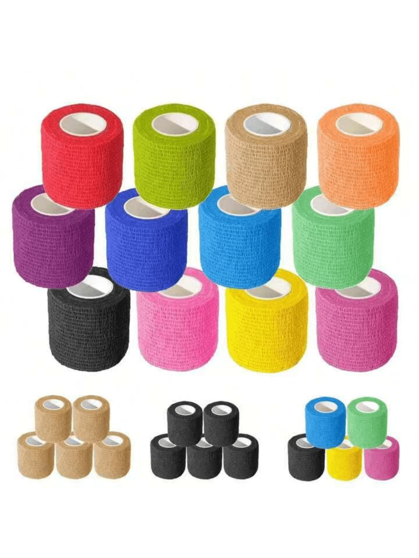 1/6/8/12/24/36 Stücke Pack selbstklebende Binde elastische Haftbinde farbiges Sporttape, Tattoo Zubehör Halloween Festival Veterinärverband Knöcheltape Tattoo Griffband Tattoo Klebeband Tattoo Griffband Wickel elastische Binde Wickel für Tattoo Griff Tattoo Stifte Tattoo Zubehör für Tattoo Anfänger und erfahrene Tattoo Künstler