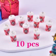 5pcs/10pcs Charming Cute Snowflake Coffee Cup Pendant Resin Small Decorations, Resin Ornaments Micro Items Junk Charms, DIY Handmade Jewelry Making Bracelet Necklace Earrings Amulet, Daily Holiday Hanging Decor Accessories, Keychain Making Key Ring Bag Charm Necklace Ornament Phone Charm, Christmas Decoration Wallet Ornament And Accessories - Multicolor - View 5