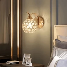 Modern Luxury Crystal Round Wall Sconce Light Gold - Vàng - Xem 5