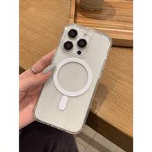 Funda dura magnética transparente Simple, adecuada para iPhone 15promax, Apple 14Pro Light Luxury 13, anticaída, todo incluido, 16promax Advanced Sense 15 / 16plus, regalos para familiares, amigos, niños,  Cumpleaños, primavera, vacaciones, novios, novias, Día de San Valentín - transparente - Ver 2