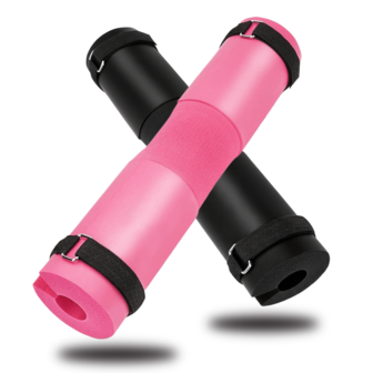 1 PC Thicken Foam Barbell Squat Pad - Barbell Pad For Hip Thrusts, Squats & Lunges - Neck & Shoulder Squat Bar Pad Cushion Support Foam For Extra Comfort, Perfect For Gym Workout Weightlifting-Black, Pink