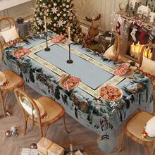 1/20 chiếc khăn trải bàn bằng polyester Giáng sinh cổ điển có họa tiết ngôi nhà và ông già Noel, thích hợp cho nhà hàng, nhà bếp và tiệc tùng, dệt, trang trí tiệc Giáng sinh, thích hợp cho trong nhà và ngoài trời, phụ kiện nhà bếp, ý tưởng quà tặng - Nhiều màu - Xem 7