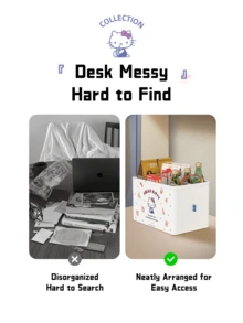 Sanrio 家庭系列肉桂卷收纳盒，折叠式设计，防溅面料，防潮底座，可折叠以便紧凑包装，非常适合放在壁橱架子、书桌抽屉、宿舍、露营装备、房车存储、玩具箱或工艺品用品中，轻质手柄，加固接缝，可爱肉桂卷印花，可堆叠，适合 Sanrio 收藏家作为礼物，节省空间的家居和办公室收纳盒 - Cinnamoroll-藍色 - 查看 9