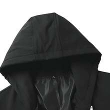 Colorblock  Plain    Spring/Fall    Regular Fit    Pocket  Drawstring  Knot - màu đen - Xem 4