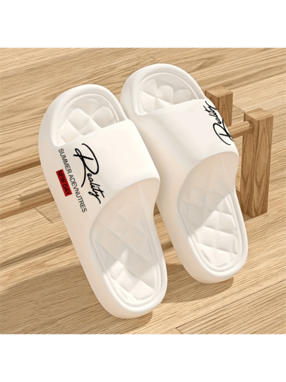 1 Pair Unisex Slip-On Slippers, Outdoor Sports Slides, Wear-Resistant, Breathable, Soft & Elastic, Cooling Beach Sandals, Couples Style For Holiday (Buy One Size Up For More Comfort)