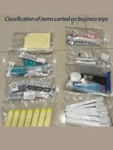 1/5/10个装加厚拉链袋，适用于文具、玩具、小工具分类收纳、旅行打包、化妆品收纳，透明分类袋，返校季必备，学习用品 - 彩色 - 查看 4