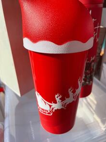 1 pahar de Crăciun cu pălărie/cană de Crăciun personalizată, sticlă de apă de Crăciun personalizată, cană cu ren, cadou drăguț de Crăciun