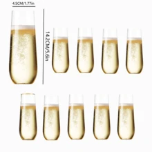 (杯) 9 盎司（约 25.1 克），高品质笛形杯，（可重复使用），防碎，晶莹剔透的塑料香槟笛，非常适合餐饮活动、大型场所、餐厅和婚礼。 - 彩色 - 查看 18