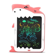 1pc New Cartoon Drawing Board 12 Inch Shark LCD Handwriting Board Erasable Graffiti LCD Writing Drawing Board, Essential Gift For Teacher's Day/Travel Commemoration (With Color Box)