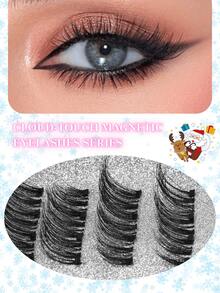 Femgxiu 1 Set de 4 Pestañas Magnéticas - Naturales y Ligeras Pestañas Postizas Reutilizables, Fuerte Adsorción Magnética, Efecto Ojos de Zorro 3D Rizado y Esponjoso, Maquillaje de Ojos Rápido en 5 Segundos, Pelo Imitación de Visón de 7-12 mm, Esencial para Maquillaje Diario/Fiesta/Cita/Cena, Resistente al Agua y al Sudor, Sin Necesidad de Pegamento, Ajuste Cómodo