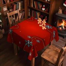 1/20pcs Christmas Themed Tablecloth, Exquisite Snowflake Pattern Design, - Easy To Clean Design Is Perfect For Picnics, Camping, Weddings, Birthdays, Restaurants And Buffet Dinners, Christmas Atmosphere Decoration - Multicolor - View 15