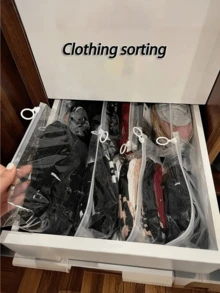 1/5/10个装加厚拉链袋，适用于文具、玩具、小工具分类收纳、旅行打包、化妆品收纳，透明分类袋，返校季必备，学习用品 - 彩色 - 查看 2