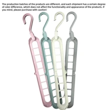 3 Packs Heavy-Duty Polypropylene 9-Hole Rotating Clothes Hangers - Space-Saving Stackable Folding Pants Hangers For Closet Organization (Blue, Pink, Gray, Green), Vertical Clothes Hanging Seamless Design Durable Hanger Design, Hangers For Clothes