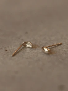 2 đôi bông tai bạc 925 nguyên chất kiểu dáng tối giản, hình bầu dục sáng bóng, thích hợp đeo hàng ngày, quà tặng cho phụ nữ. - Vàng - Xem 6