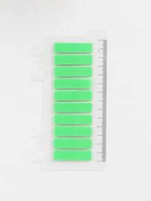 200张便利贴，1种类型，1包索引贴纸，半透明绿色，10种不同颜色款式的便利贴，学生书籍，文具，标签，办公用品，分类贴纸 - 彩色 - 查看 19