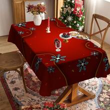 1/20pcs Christmas Themed Tablecloth, Exquisite Snowflake Pattern Design, - Easy To Clean Design Is Perfect For Picnics, Camping, Weddings, Birthdays, Restaurants And Buffet Dinners, Christmas Atmosphere Decoration - Multicolor - View 11
