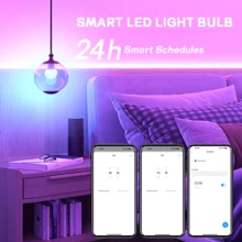 4pcs,  Smart Bulbs, Smart Light Bulbs Led Lights For Bedroom, Wireless Light Bulbs With App Control, RGBCW LED Color Changing BuIbs,  Smart Home Devices With Dimmable Music Sync, A19 E26 9W 800LM. - 查看 6