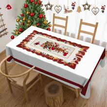 1/20 chiếc khăn trải bàn Giáng sinh cổ điển có hình ông già Noel, thiết kế họa tiết hộp quà - Khăn trải bàn trang trí lễ hội cho tiệc trong nhà/ngoài trời, trang trí nhà cửa và quà tặng mùa đông, đồ trang trí Giáng sinh, quà tặng Giáng sinh hoàn hảo - Nhiều màu - Xem 4