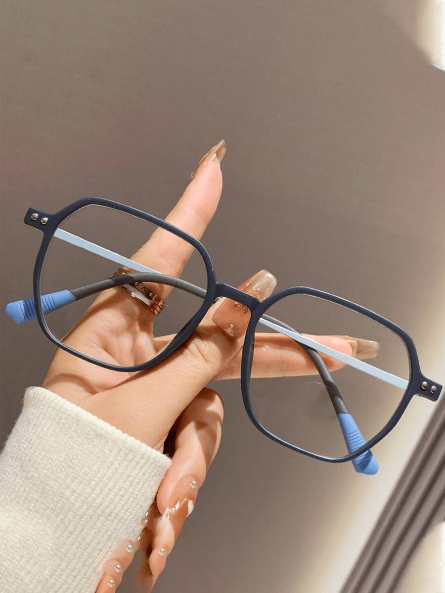 1 Paar unisex lässige quadratische Rahmen Nieten TR Brille, hochwertige Anmutung, geeignet für Bühnenauftritte, Modekleidung, Ausstrahlung von Raffinesse