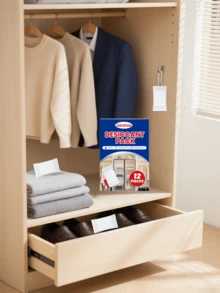 2pcs/Pack Household Desiccant, Wardrobe, Shoe Cabinet, Car Interior Moisture Absorber, Odor Eliminator, Prevents Mold, Damp, Mildew, Ideal For Home, Dorm, Furniture, Books, Solves Indoor Humidity Issues