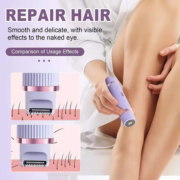2-In-1 Women's Electric Shaver, Dual Head Design, Bikini Trimmer, Suitable For Bikini Line, Underarms, Legs, Arms, Body, Face And Other Areas, USB Rechargeable, Gentle On Skin - Multicolor - View 6