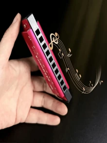 10-Hole High-Quality C-Key Harmonica - Polished Durable Hard Case - Suitable For Beginners, Professionals, And Halloween/Christmas Gifts - Multicolor - View 10