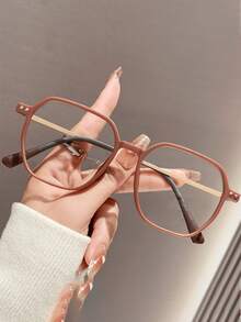 1 Paar unisex lässige quadratische Rahmen Nieten TR Brille, hochwertige Anmutung, geeignet für Bühnenauftritte, Modekleidung, Ausstrahlung von Raffinesse