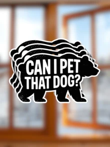 8 piezas Pegatinas "¿Puedo acariciar a ese perro?", calcomanía de meme viral divertido, regalo de humor de Internet de oso negro, pegatina de cultura pop para amantes de los memes de perros, "Acaricia a ese perro"