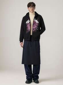 Web Fashion Hip-Hop Printed Flower Hoodie, European And American  Brand Large-Sized Loose Men's And Women's Hooded Sweatshirt Set - màu xanh lá - Xem 2