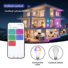 4pcs,  Smart Bulbs, Smart Light Bulbs Led Lights For Bedroom, Wireless Light Bulbs With App Control, RGBCW LED Color Changing BuIbs,  Smart Home Devices With Dimmable Music Sync, A19 E26 9W 800LM. - 查看 2